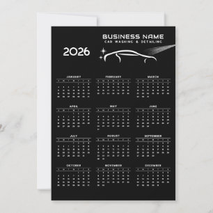 2026 Kalender Business Logo Auto Detailing Repair Bedankkaart