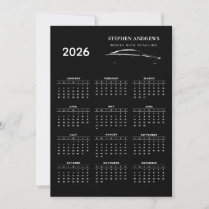 2026 Kalender Business Logo Auto Detailing Repair Bedankkaart