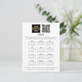 2026 Kalender Business Logo Contactgegevens QR-cod Briefkaart (Staand voorkant)