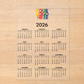 2026 Kalender Business Logo Corporate Kantoor Clea Acryl Uitnodigingen (Voorkant)