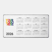2026 Kalender Business Logo Corporate Kantoor Wit Bureaumat (Voorkant)