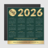 2026 Kalender Business Logo Green & Gold Corporate (Voorkant / Achterkant)