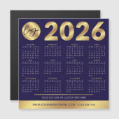 2026 Kalender Business Logo Navy & Gold Corporate (Voorkant / Achterkant)