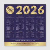 2026 Kalender Business Logo Navy & Gold Corporate (Voorkant)