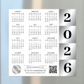 2026 Kalender Business Logo QR Code Chrome Silver