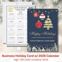 2026 Kalender Business Logo QR Feestelijk
