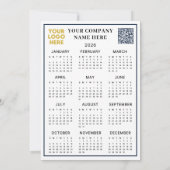 2026 Kalender Business Logo QR Feestelijk Feestdagenkaart (Achterkant)