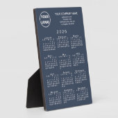 2026 Kalender Business Logo Text Navy Blue Desktop Fotoplaat (Zijkant)