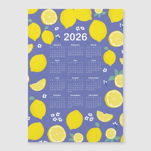 2026 Kalender Citrus Citrus Citroenpatroon (Voorkant)