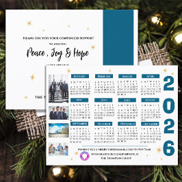 2026 Kalender Corporate Business met Bedrijf Logo Feestdagenkaart