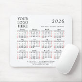 2026 Kalender Corporate Custom Business Logo Muismat (Met muis)