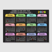 2026 Kalender Corporate Moderne Zwarte Magnetische (Voorkant)