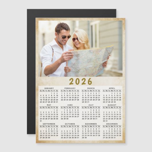 2026 Kalender Custom Photo Voljaar Magnetische Kaa (Voorkant / Achterkant)