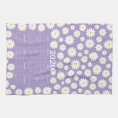 2026 Kalender Daisy Flower Pattern Theedoek (Horizontaal)