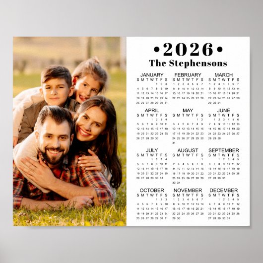 2026 Kalender Eén Foto Gepersonaliseerd Poster (Voorkant)