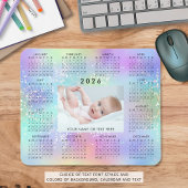 2026 Kalender Eén Foto Rainbow Glitter Muismat