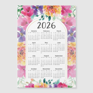 2026 Kalender Elegante Kleurrijke Bloementuin