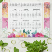 2026 Kalender Elegante Kleurrijke Bloementuin Theedoek (Gevouwen)