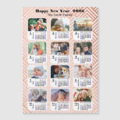 2026 Kalender Familie 12 Foto Modern Roze Glitter (Voorkant)