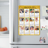 2026 Kalender Familie 12 Foto Moderne Gouden Glitt