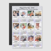 2026 Kalender Familie Foto Modern Zilver Glitter (Voorkant / Achterkant)