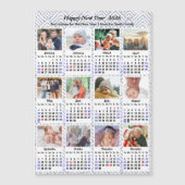 2026 Kalender Familie Foto Modern Zilver Glitter (Voorkant)