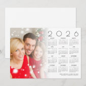 2026 Kalender Familie Foto Overlay Vrolijk Kerstfe Feestdagenkaart (Voorkant / Achterkant)
