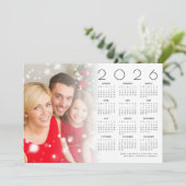 2026 Kalender Familie Foto Overlay Vrolijk Kerstfe Feestdagenkaart (Staand voorkant)