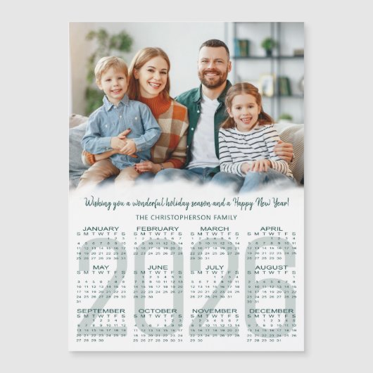 2026 Kalender Foto Aangepaste Kleur Kerst Kaart (Voorkant)