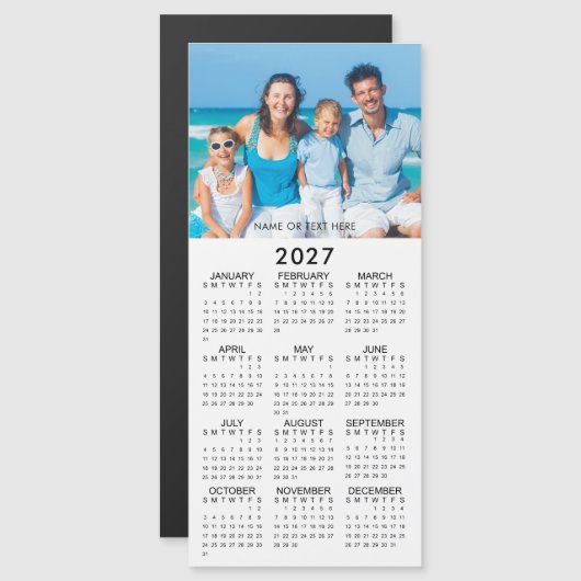 2026 Kalender Foto Aangepaste Magnetische (Voorkant / Achterkant)