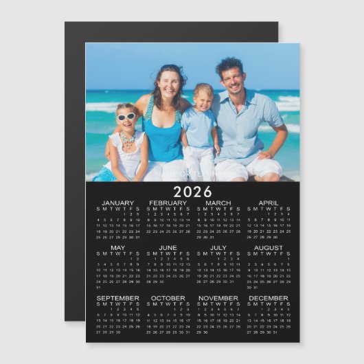 2026 Kalender Foto Aangepaste Magnetische (Voorkant / Achterkant)