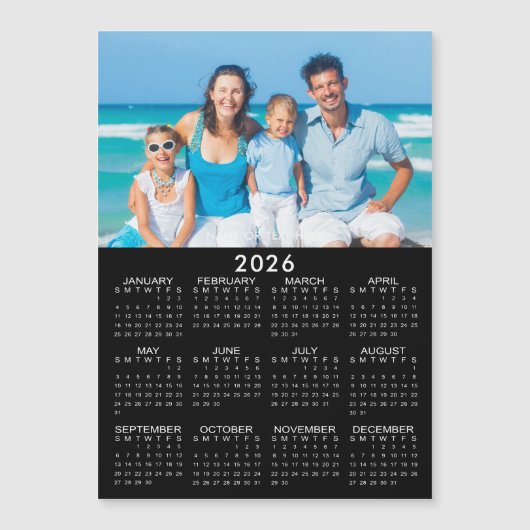 2026 Kalender Foto Aangepaste Magnetische (Voorkant)