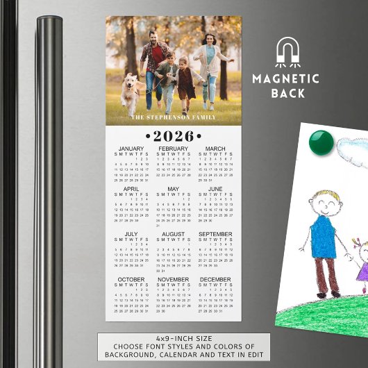 2026 Kalender Foto Aangepaste Magnetische