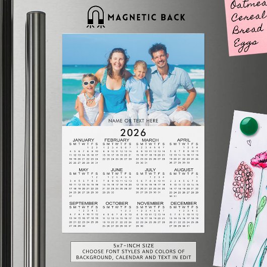 2026 Kalender Foto Aangepaste Magnetische