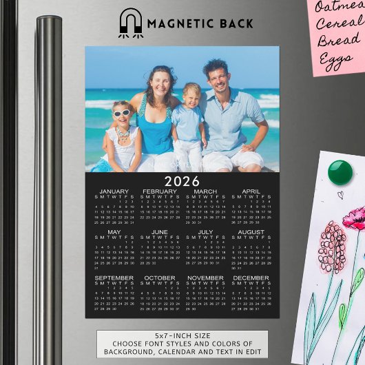 2026 Kalender Foto Aangepaste Magnetische