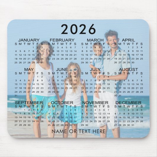 2026 Kalender Foto Overlay Aangepast Muismat (Voorkant)