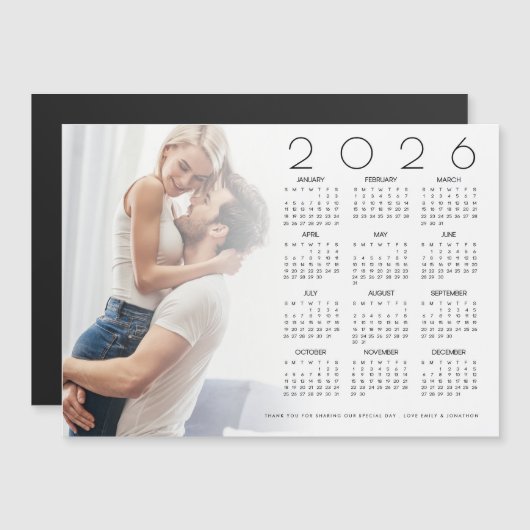 2026 Kalender Foto Overlay Pas getrouwd Wedding Fa (Voorkant / Achterkant)