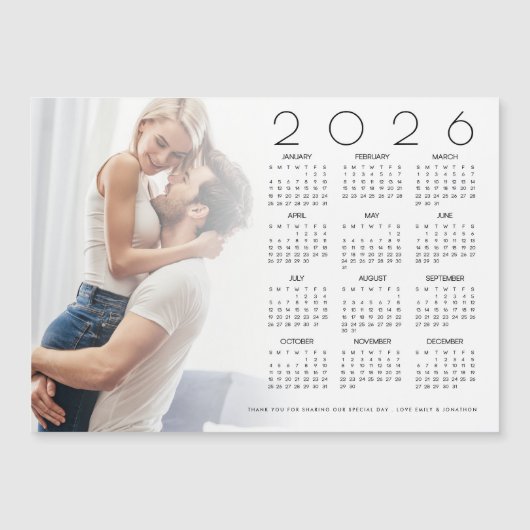 2026 Kalender Foto Overlay Pas getrouwd Wedding Fa (Voorkant)