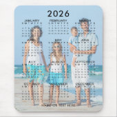 2026 Kalender Fototekst Aangepast Muismat (Voorkant)