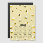2026 Kalender Gele Honing Bumble Bee Patroon (Voorkant / Achterkant)