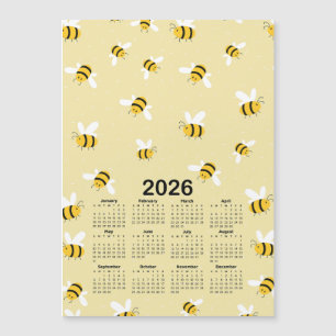 2026 Kalender Gele Honing Bumble Bee Patroon