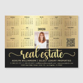 2026 Kalender Goud Vastgoed QR Code Magneet (Voorkant)