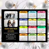 2026 Kalender Goud Zwart Business 2 Foto Magnetisc