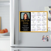 2026 Kalender Goud Zwart Zakelijke Foto Magnetisch