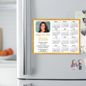 2026 Kalender Gouden Glitter Zakelijke Foto Magnet