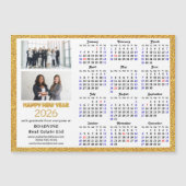 2026 Kalender Gouden Glitter Zakelijke Foto Magnet (Voorkant)