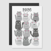 2026 Kalender grijze katten (Voorkant / Achterkant)
