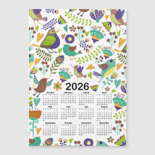 2026 Kalender Groene & Blauwe Vogels en Bloemen