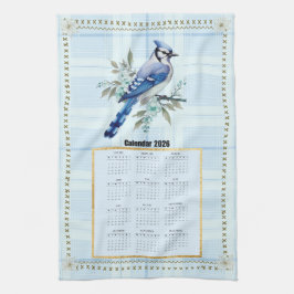 2026 Kalender Handdoek Bluejay 2