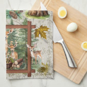 2026 Kalender Handdoek Deer Buck Pinecones Eikels (Quarter Fold)